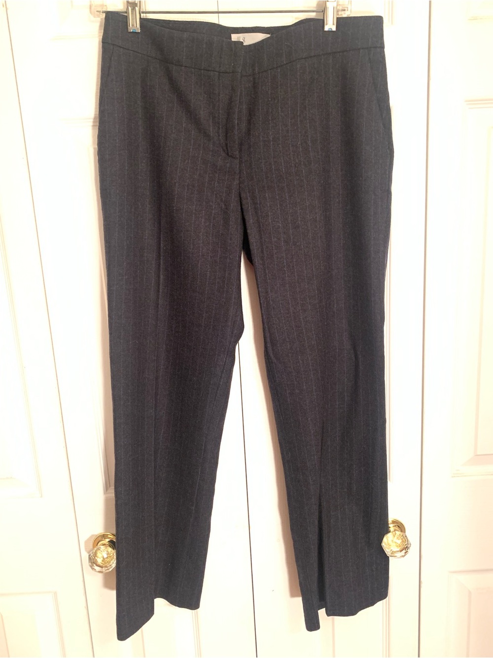 Missoni Charcoal gray blue pinstripes Textured Trousers